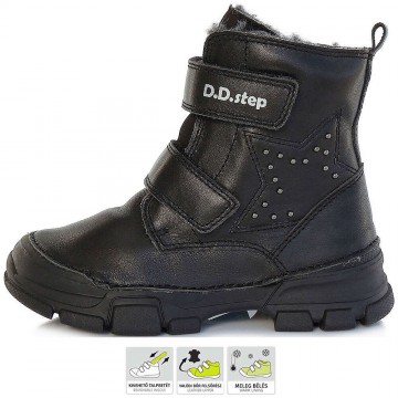 D.D.Step Fekete bélelt lány cipő (Méret 34)