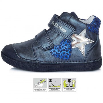 D.D.Step Szíves kék kislány cipő (Méret 25)