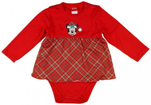 Disney Minnie karácsonyi szoknyás baba body piros