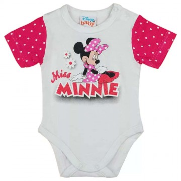 Disney Minnie rövid ujjú baba body fehér (86)