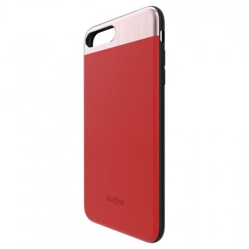 Dotfes G03 iPhone 7 Plus 8 Plus (5,5") piros bőr prémium...