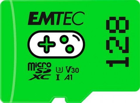 EMTEC Memóriakártya, microSD, 128GB, UHS-I/U3/V30/A1, EMTEC...
