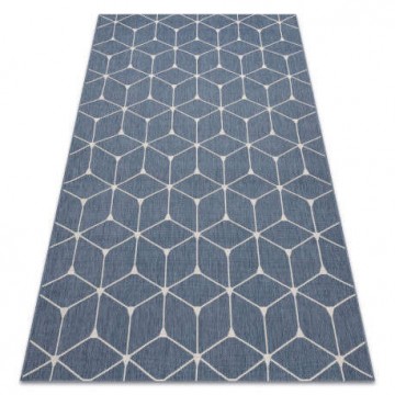 Fonott sizal flat szőnyeg 48721/591 TAKARÓKA 3D kék 120x170 cm