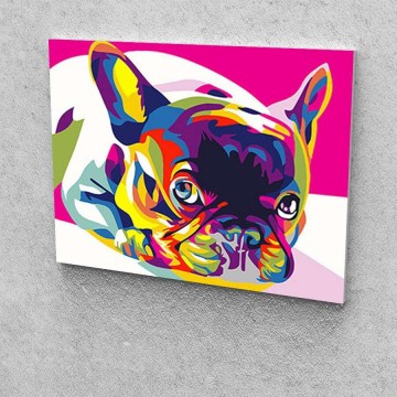 Francia Bulldog festés számok alapján kreatív készlet keret...