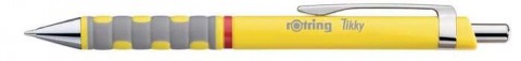 Golyóstoll, 0,8 mm, nyomógombos, sárga tolltest, ROTRING...