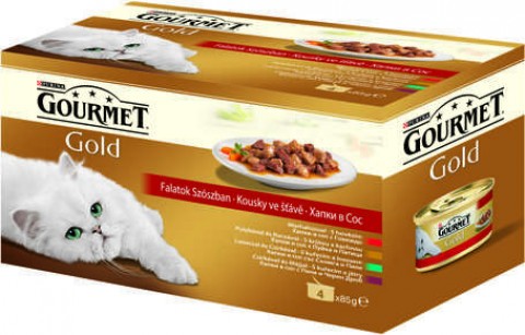 Gourmet Gold falatok szószban nedves macskaeledel - Multipack (12...