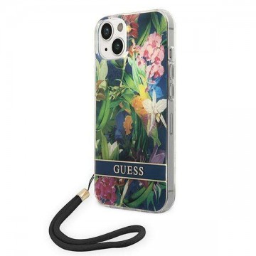 Guess GUOHCP14MHFLSB iPhone 14 Plus 6,7" kék keménytok virágos...