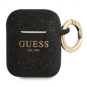 Guess Silicone Glitter Est - Airpods (fekete)