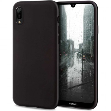 Huawei Y6 2019 szilikon tok, hátlaptok, telefon tok, matt, fekete