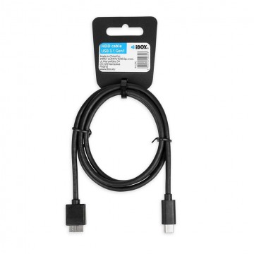 iBox IKU3BC USB-C 3.2 - Micro-USB B 1m Fekete kábel