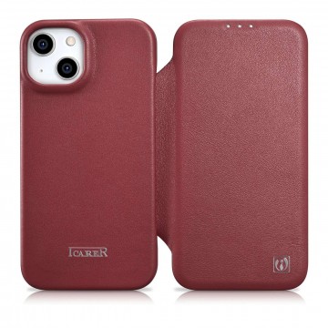 iCarer CE prémium bőr fóliatok iPhone 14 Flip mágneses MagSafe...
