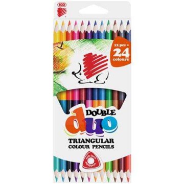 Ico Süni háromszögletű kétvégű 24 színű színes ceruza...