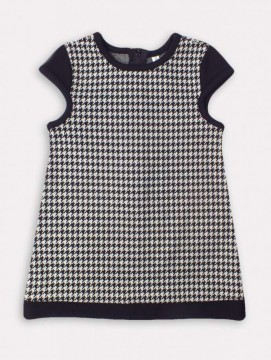 IDEXE kislány tyúklábmintás fekete-fehér ruha