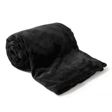 Kellemes tapintású puha plüss takaró – fekete, 150*200cm (BBCD)