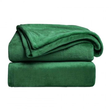 Kellemes tapintású puha plüss takaró – sötétzöld , 200*230cm...
