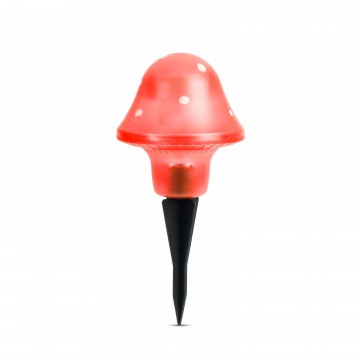 LED-es szolár Gombalámpa 11cm - piros