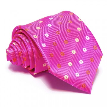 Magenta nyakkendő - virágmintás