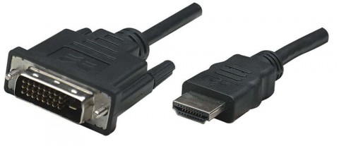 Manhattan HDMI - DVI-D kábel 1m fekete (372503)