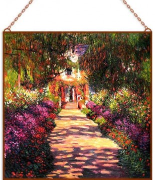 Monet - Garden Giverny üvegkép