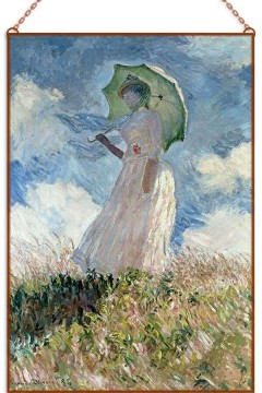 Monet - Hölgy napernyővel üvegkép
