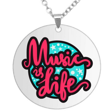 Music is Life (2) medál lánccal, választható több formában és...