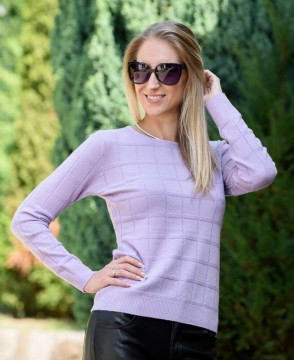 Négyzetmintás lila pulóver (S/M-L/XL)