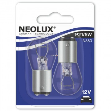 Neolux Standard N380-02B P21/5W BAY15d jelzőizzó 2db/bliszter