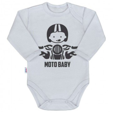 New Baby Body nyomtatott mintával New Baby Moto baby szürke 12-18...