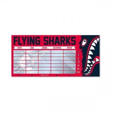 Órarend ARS UNA Flying Sharks egylapos kétoldalas 232x109mm