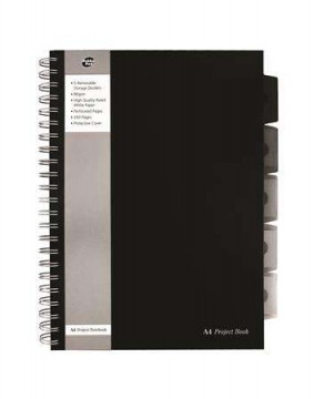 PUKKA PAD "Black project book" fekete színű A4 vonalas 125...