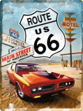 Route 66 Muscle Car Fémtábla