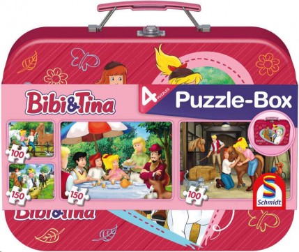 Schmidt Bibi & Tina 2x150 db, Puzzle Box - Fém kofferrel (565...
