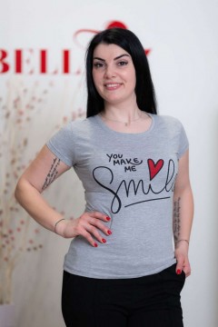 Smile feliratú szürke póló (S/M-L/XL)