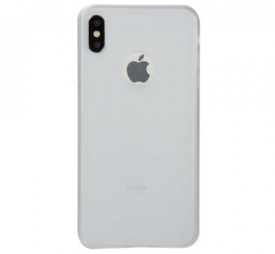 Szilikon telefonvédő (matt, logo kivágás) FEHÉR Apple iPhone XS...