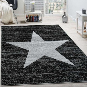 Tervező szőnyeg csillag minta anthracit, modell 20547, 200x280cm