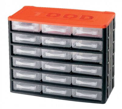 TOOD - Szekrény ABS műanyag - 18 fiók 330x170x260mm (CD1218)