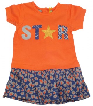 Tricky Tracks narancs-kék kislány ruha