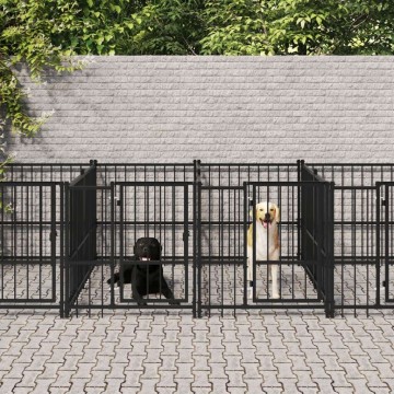 vidaXL acél kültéri kutyakennel 15,02 m²