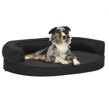 vidaXL fekete ergonomikus vászonhatású kutyaágymatrac 75 x 53 cm