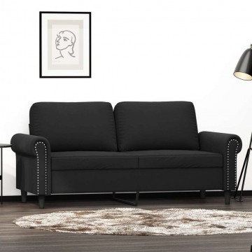 vidaXL kétszemélyes fekete bársony kanapé 140 cm