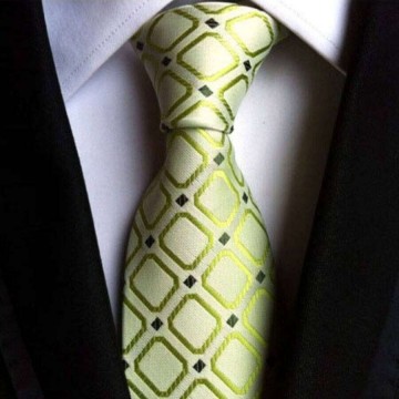 Zöld kockás selyemhatású nyakkendő