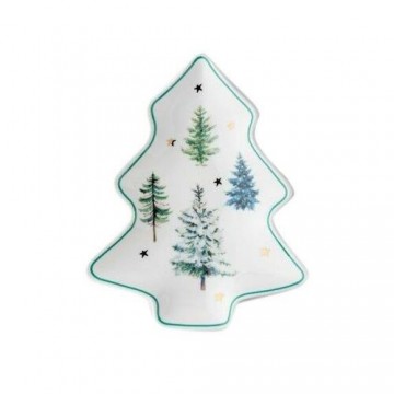 Florina Winterland karácsonyfa porcelán tányér,21,5 x 17,5 cm