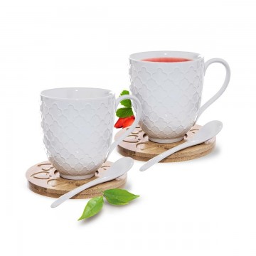 Orion Bambu porcelán csésze és csészealj készlet kiskanállal, 2...