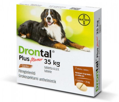 Bayer Drontal Plus 35 féreghajtó tabletta nagytestű kutyának 2 db