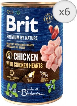 Brit Premium by Nature Chicken & Hearts 6x400 g