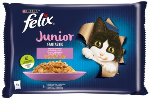 FELIX Fantastic Junior chicken & salmon 4x85 g