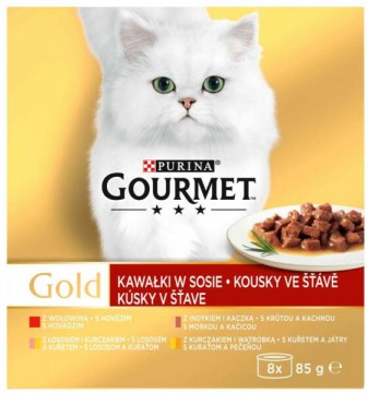 Gourmet Gold Multipack beef/turkey/salmon/chicken 8x85 g