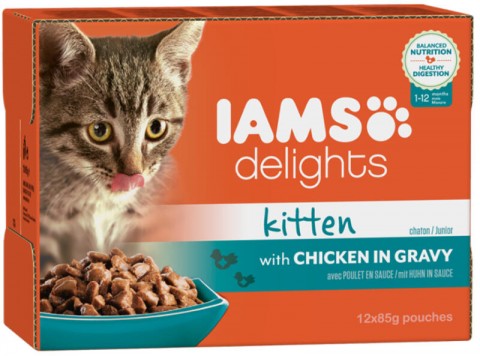 Iams Deligths Kitten with chicken in gravy 12x85 g