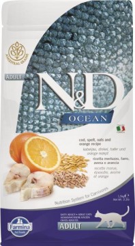 N&D Adult Ocean cod, spelt oats & orange 1,5 kg