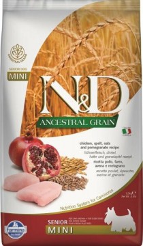 N&D Ancestral Grain Senior Mini Chicken & Spelt & Oats & Pomegranate...